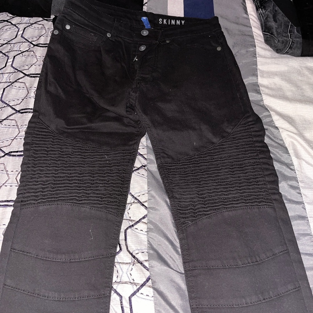 H&M BLACK RIBBED SKINNY JEANS 29x30